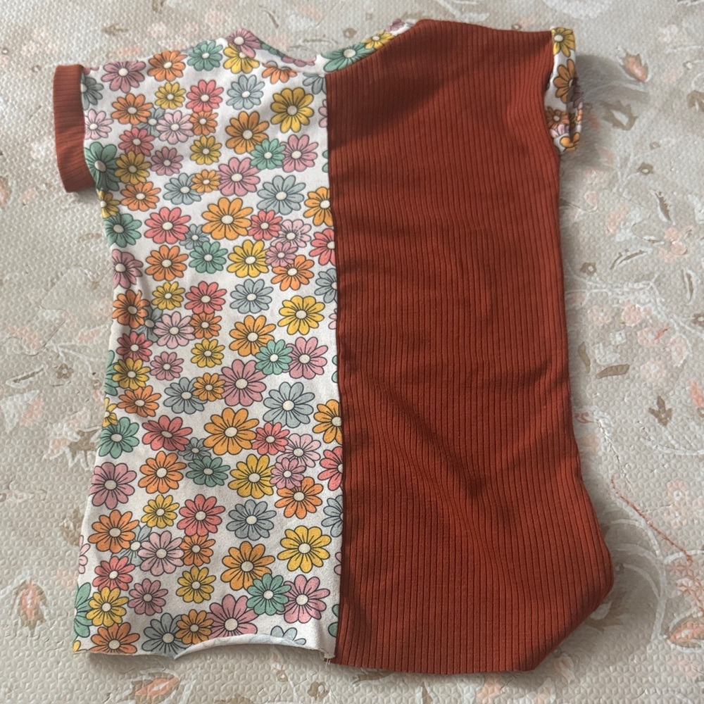 Floral and Rust Kids Dress